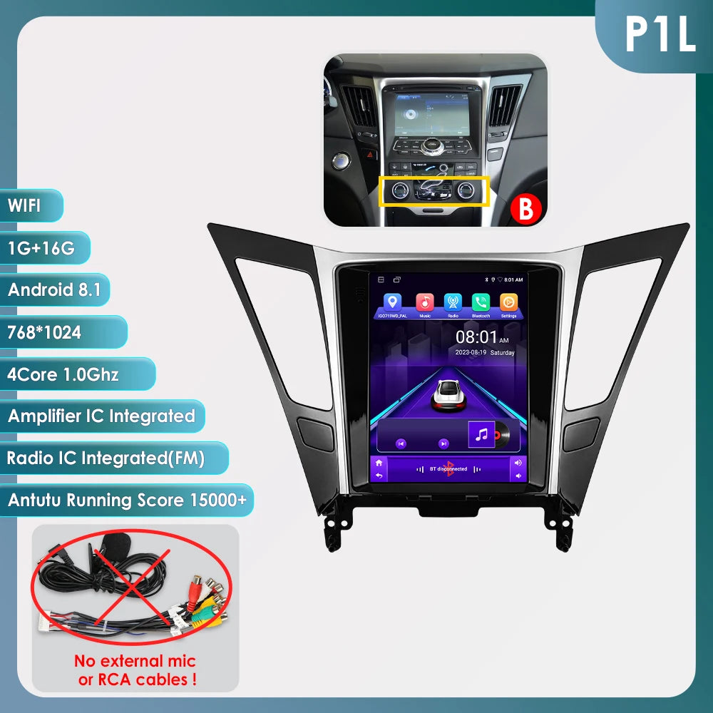 9.7"7862 Andriod 13 Car radio for Hyundai Sonata YF 8 2010-2018 multimedia player GPS navi Stereo 4G Carplay 2din SWC Autoradio