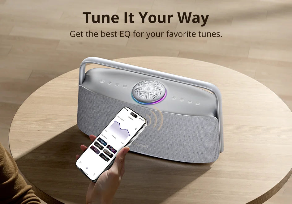 Tronsmart Fiitune X30 Speaker Bluetooth Hi-Res Home Audio with 80W Powerful, IPX6, APP Control, Portable Handle, DSP Technology