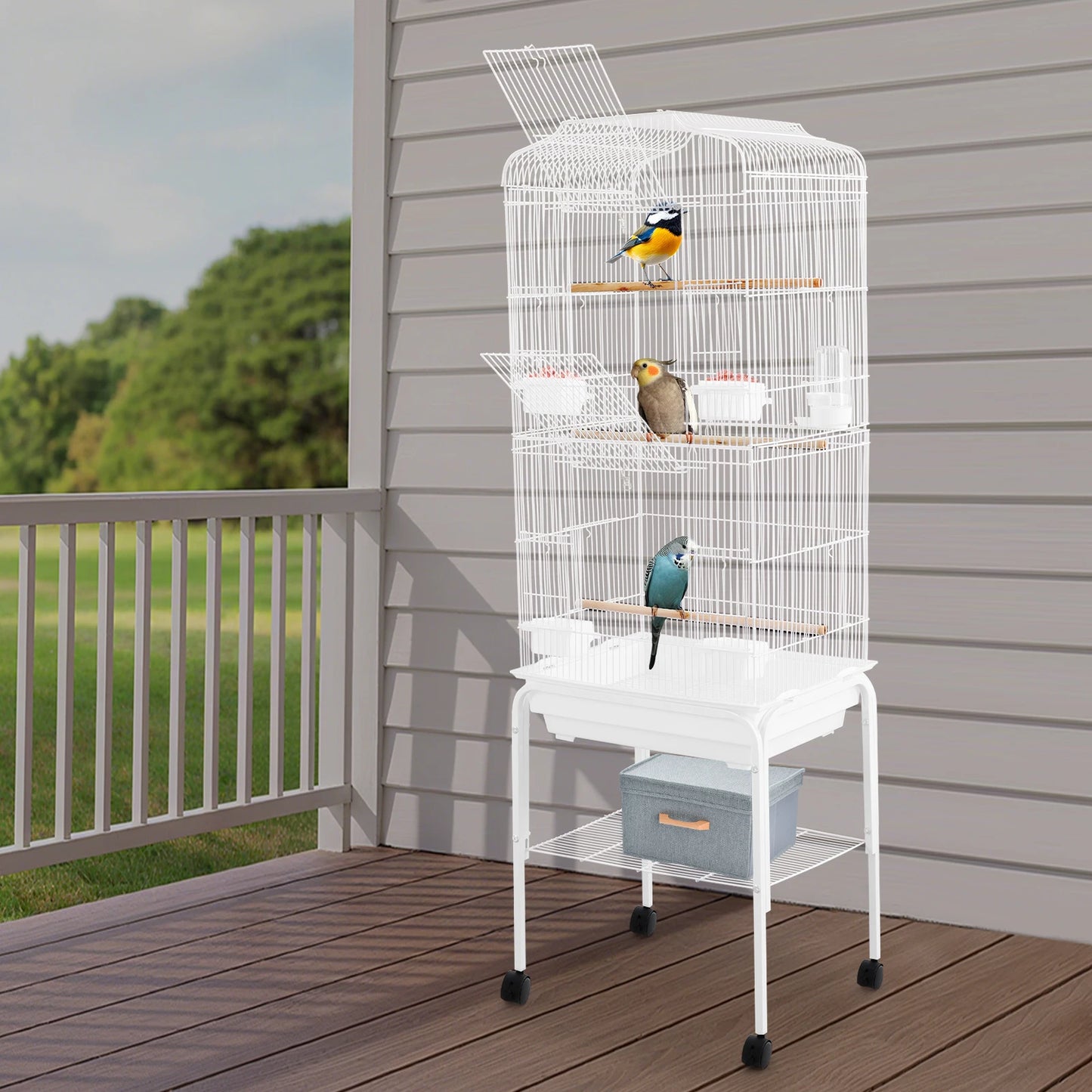 Bird Cage with Wheels Breeding Cage for Parrots Large Bird Cage Bird Cage