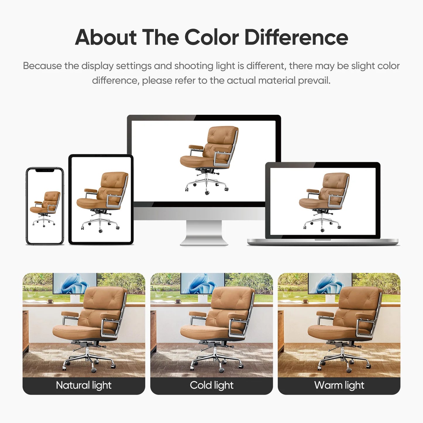 Adjustable Swivel Rolling Office Chairs Soft Pad Genuine Leather Chairs Mid Back Executive Desk Office Chair Computer Chairs