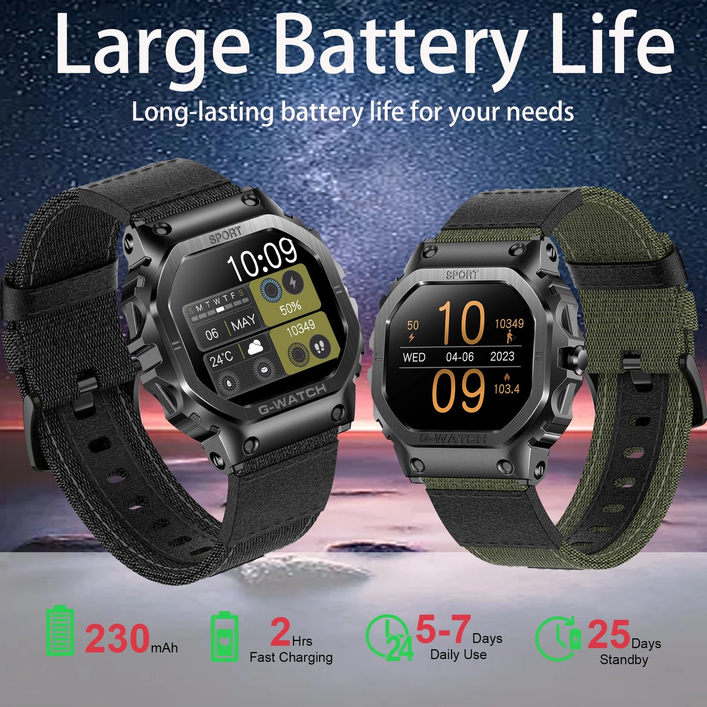 Unisex Smart Watch,1.57"Sports Smartwatch with Wireless Call/Flashlight,Fitness Watch,Ideal Gift for Fitness/Outdoor Enthusiasts