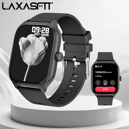LAXASFIT 2025 New Smart Watch Men's Women's Bluetooth Call Voice Assistant 100+ Sports Functions IP68 Waterproof Smartwatch