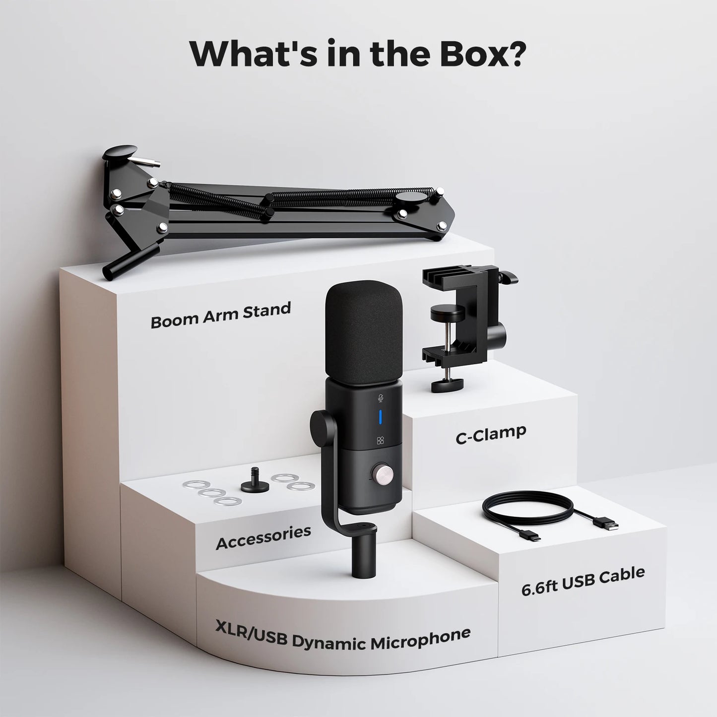 NearStream Professional pc Mic USB XLR Dynamic Microphone Boom Arm for Gaming Studio set Podcast Recording US Local Shipping