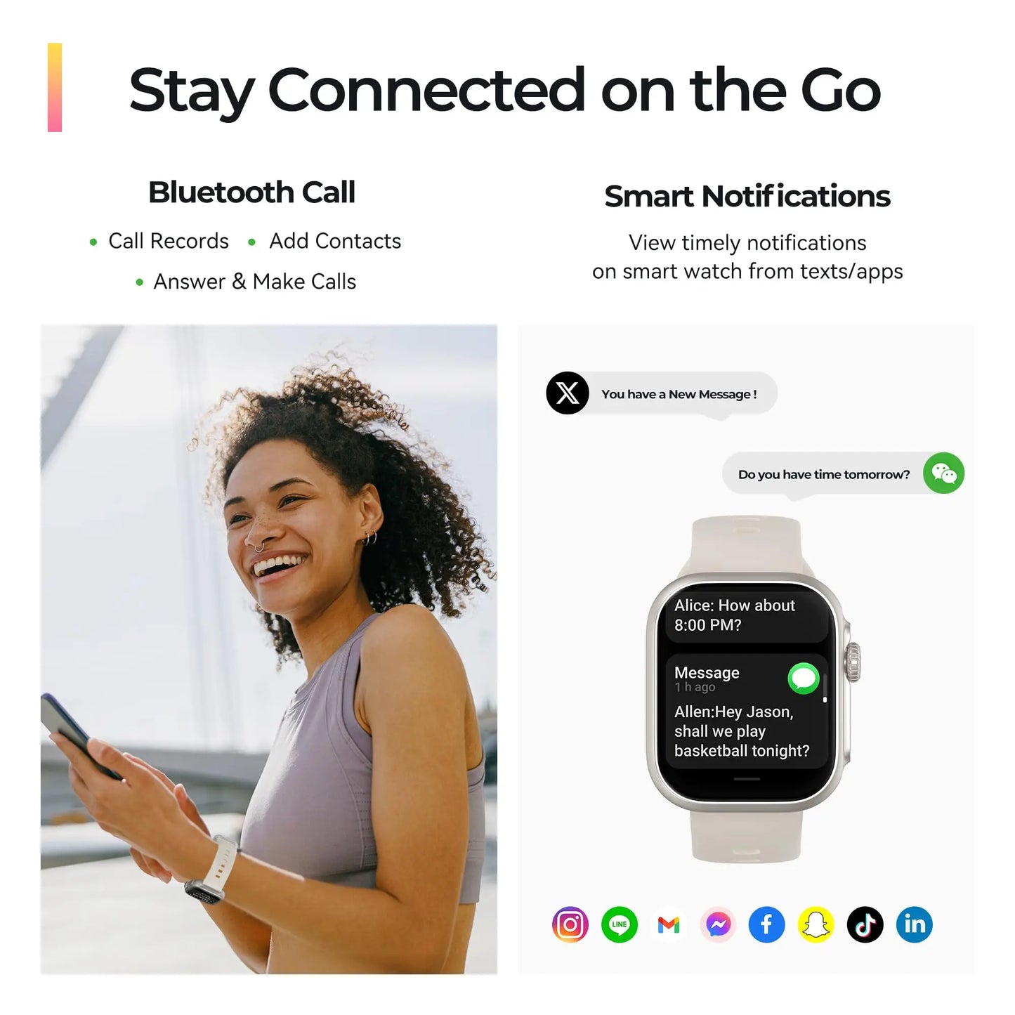 Little meatball, Smart Watch, Fitness Tracker, SpO2 Sleep Monitor, 1.83-inch Wireless Talk 13-Day Battery, (Black)