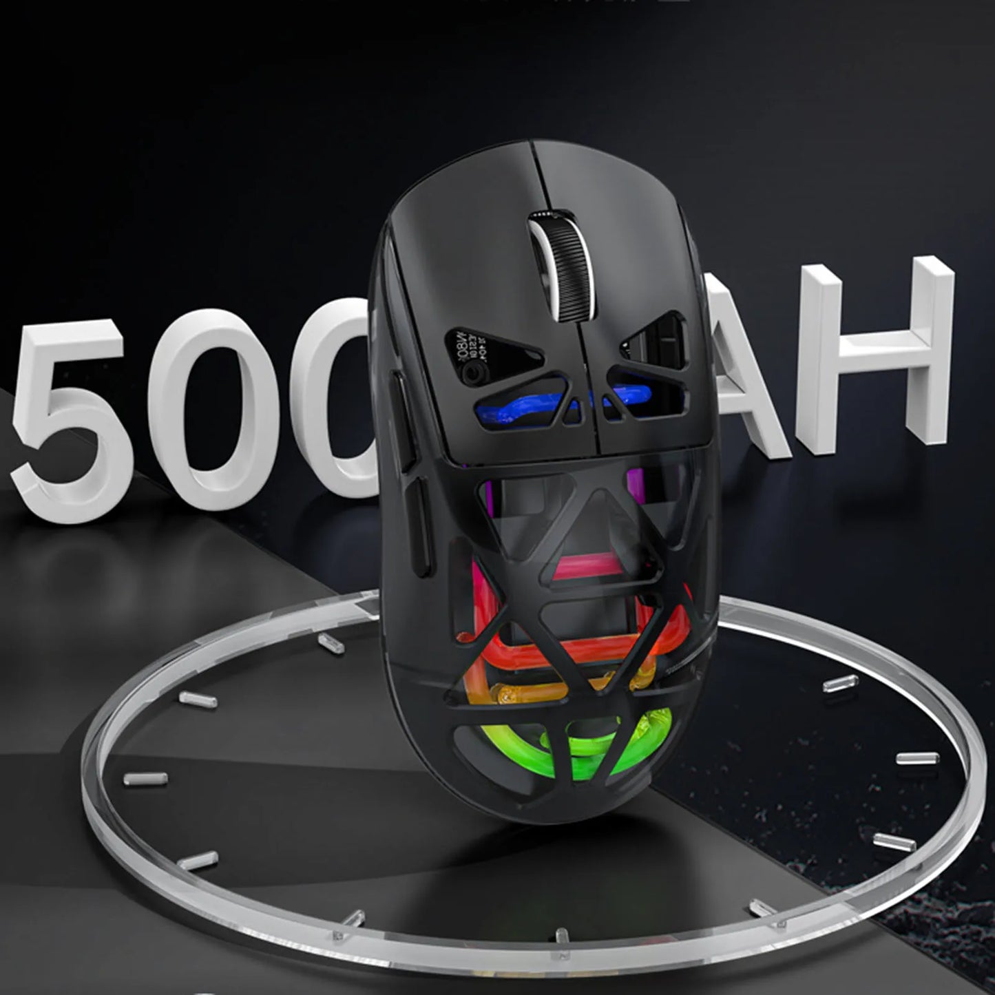 Wireless Gaming Mouse Rechargeable Bluetooth Mouse 4800DPI Comfortable Touch Hollow Shell Lightweight for PC for Wins 7 8 10