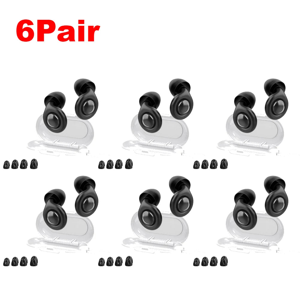 1-6Pair Silicone Anti-noise Earplugs For Sleeping Anti Snoring Motorcycle Earplug Noise Insulation Ear Protectors For Studying