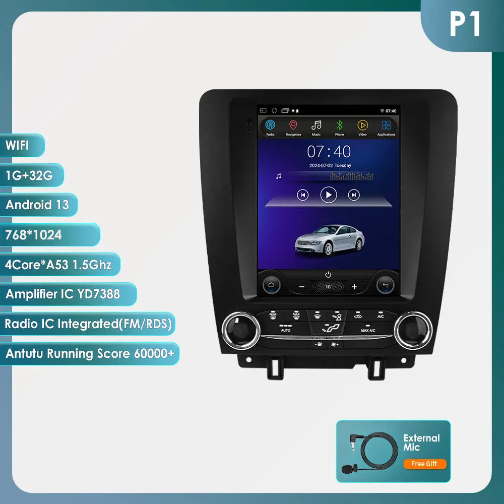 9.7"Carplay Android-auto Car radio GPS Stereo for FORD Mustang 2010-2014 multimedia Video player car intelligent systems 4G+wifi