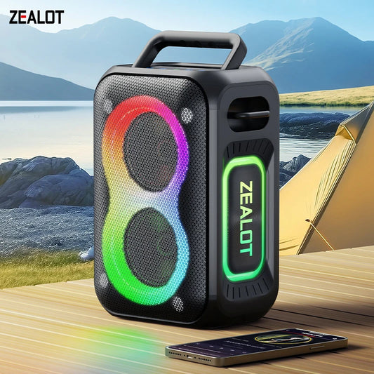 Zealot_PT02 Bluetooth Speaker,Ultra Portable, Up to 12H Playtime,IPX6 Waterproof and Dustproof,Powerful Sound for outdoor