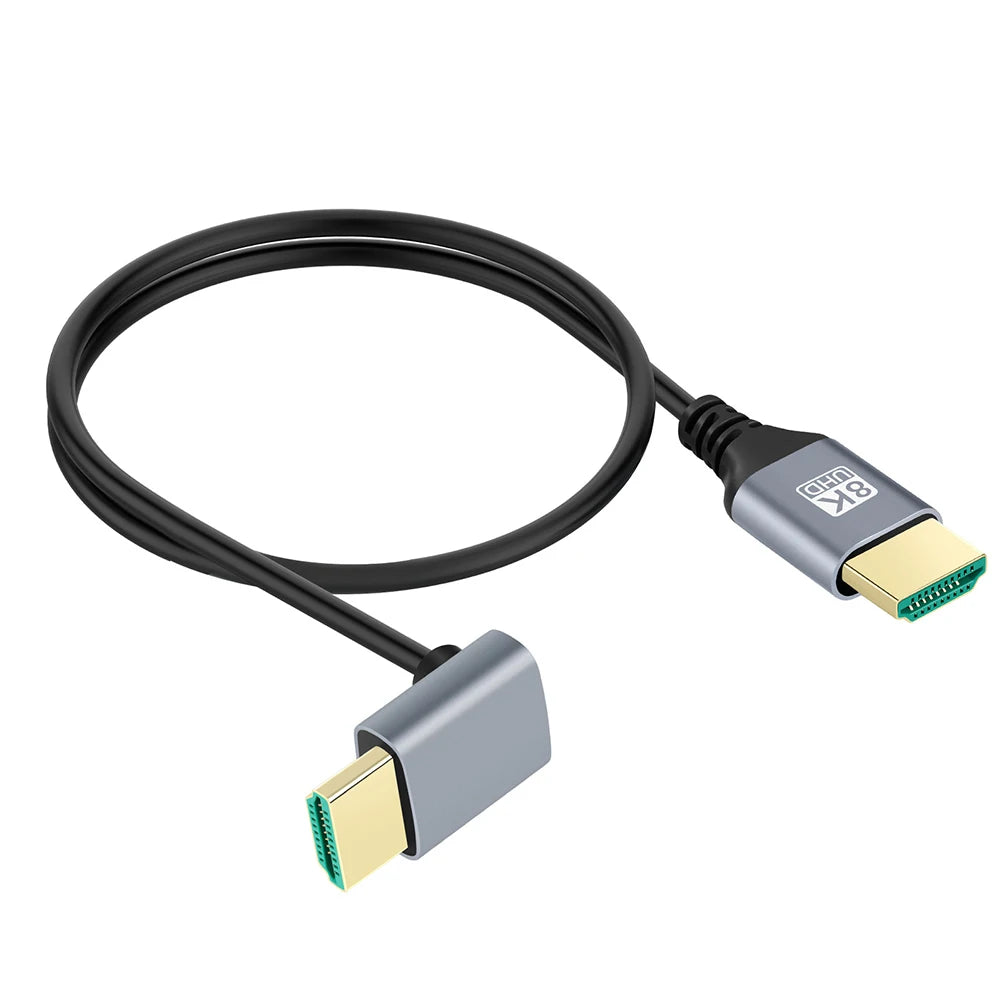 90 Degree Male To Male Cable 8K 60HZ 4K 120Hz HDMI-Compatible 2.1 Cable Cord Left/Right/UP/Down Angle for HD TV PS4 PS3 Xbox One