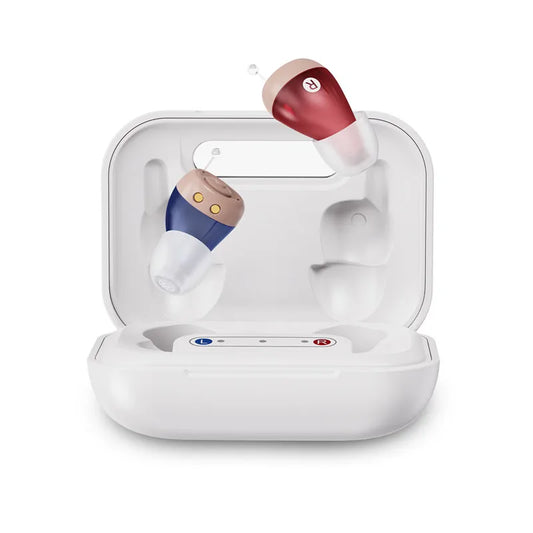 1 Pair Mini Hearing Aids Rechargable In Ear Hearing Amplifier Sound Enhancer Fashion Design