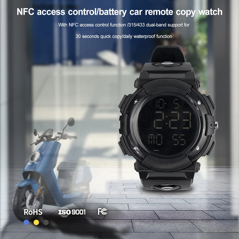 Sports Smart Watch with NFC Access Control Smartwatch Wireless Auto Remote Control Duplicator 315MHz 433 MHz Gate Copy Remote