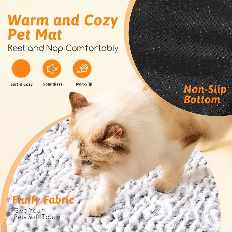 Pet Self-Heating Blanket Pad Natural Body Heat Reflective Mat Washable for Small Medium Pets Winter Warm Home Travel Warm Cushio
