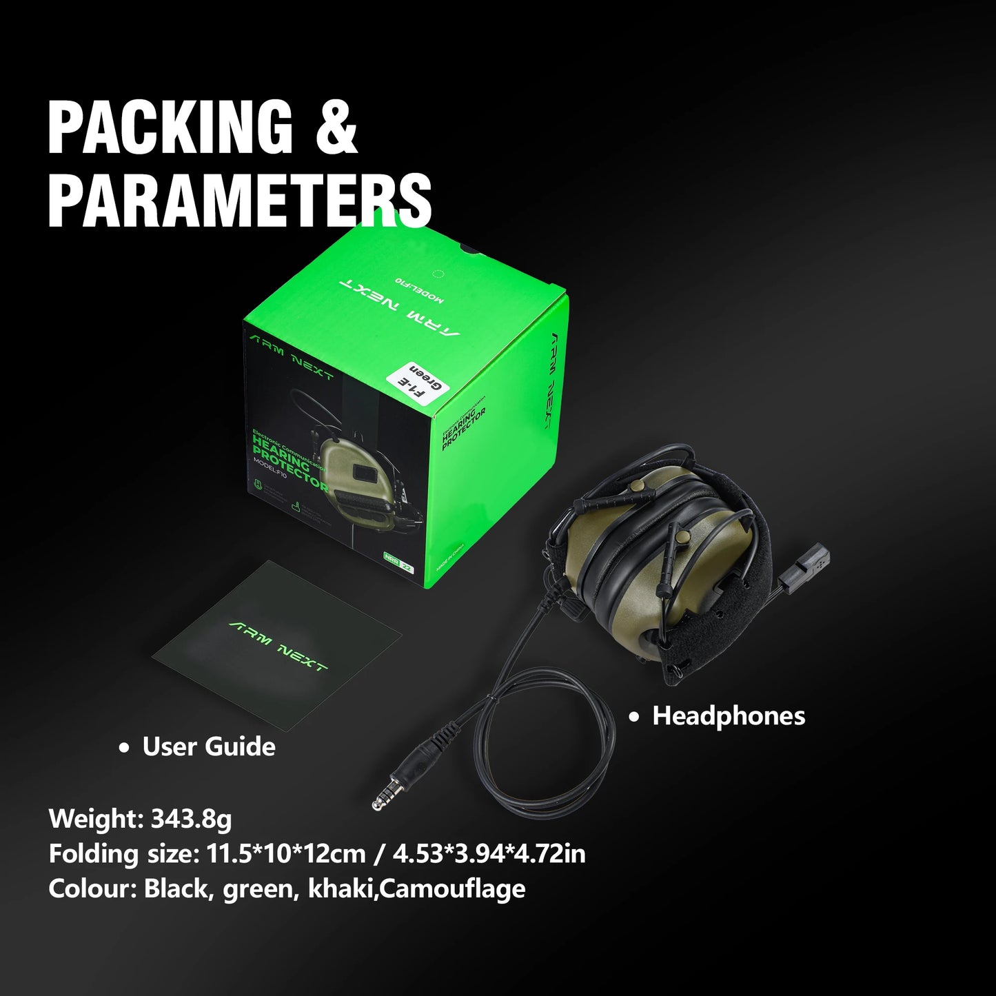 Tactical Electronic Shooting Earmuffs Outdoor Hunting Sound Pickup Noise Reduction Protection Hearing Headset