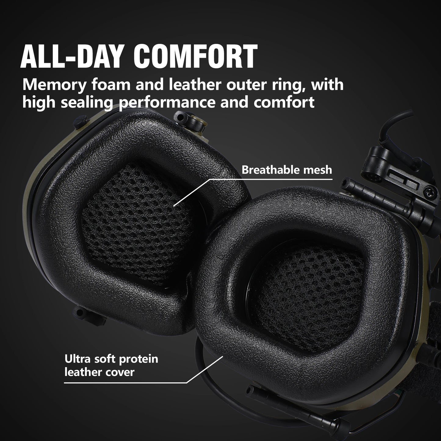 Tactical Electronic Shooting Earmuffs Outdoor Hunting Sound Pickup Noise Reduction Protection Hearing Headset
