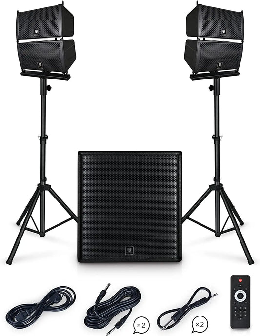 PRORECK Club 4000 18-inch 4000W P.M.P.O Stereo DJ/Powered PA Speaker System Combo Set Line Array Speaker and 18 inch Active Subw