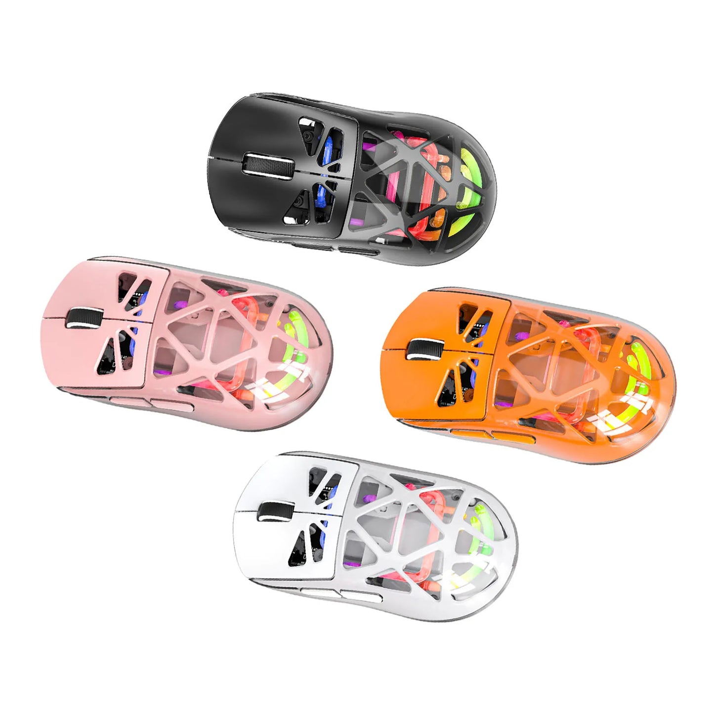 Wireless Gaming Mouse Rechargeable Bluetooth Mouse 4800DPI Comfortable Touch Hollow Shell Lightweight for PC for Wins 7 8 10