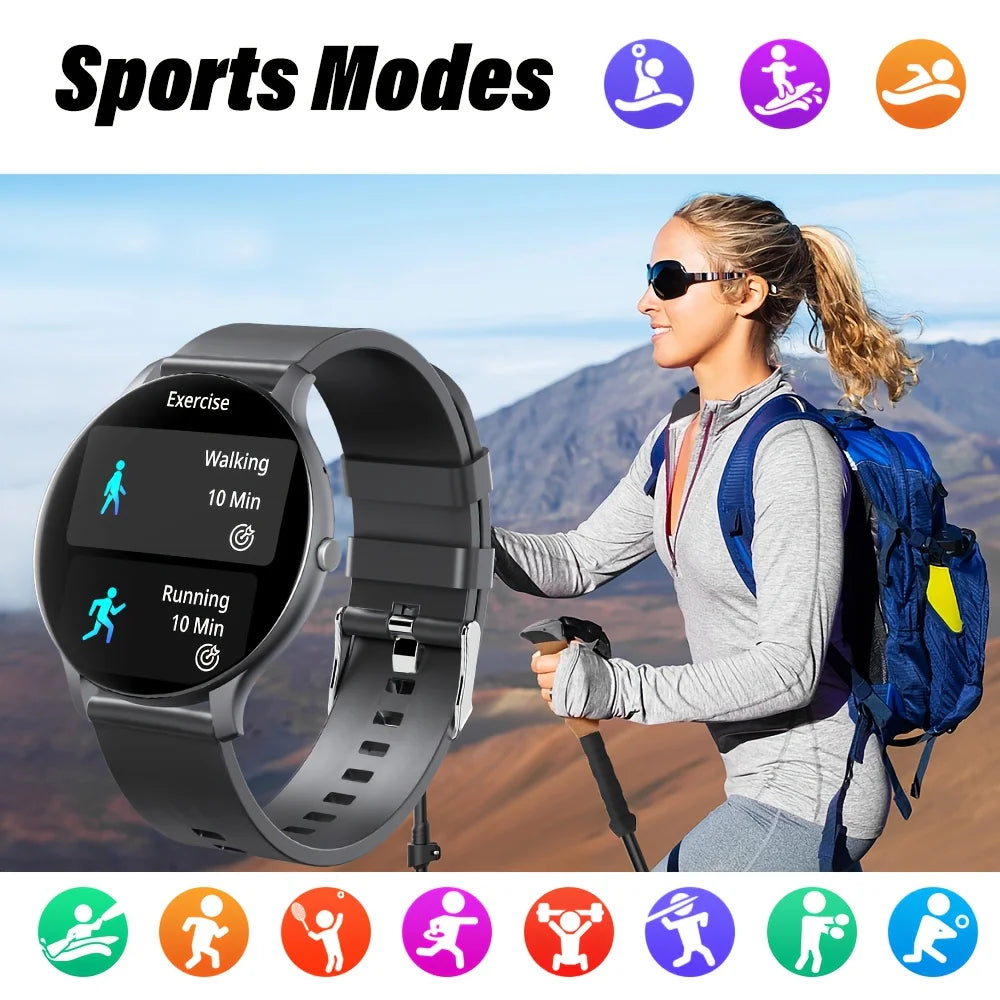 LAXASFIT Smart Watch 1.46 HD Screen Heart Rate Monitor Sports Fitness Watch IP68 Waterproof Bluetooth Android IOS Smart Watch