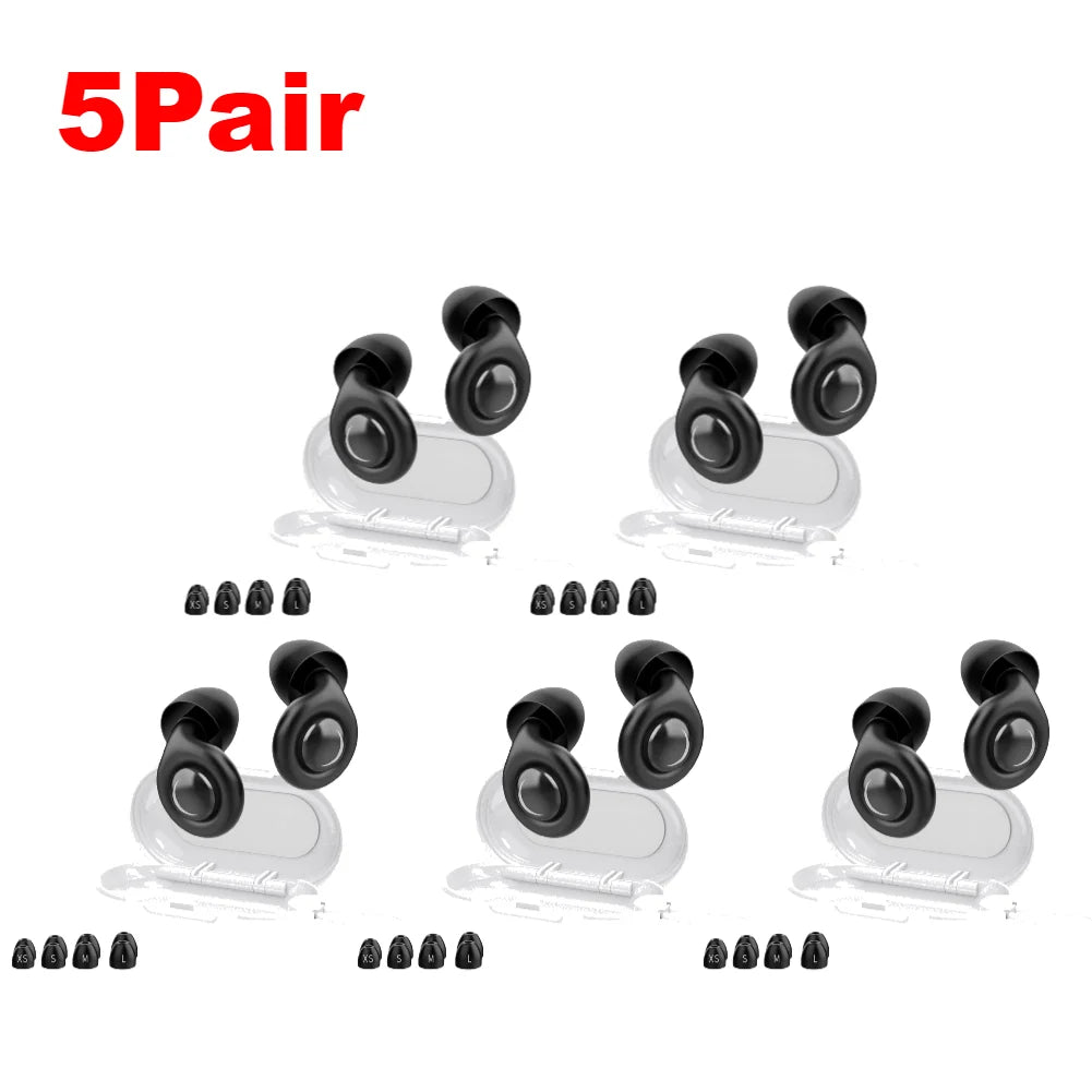 1-6Pair Silicone Anti-noise Earplugs For Sleeping Anti Snoring Motorcycle Earplug Noise Insulation Ear Protectors For Studying