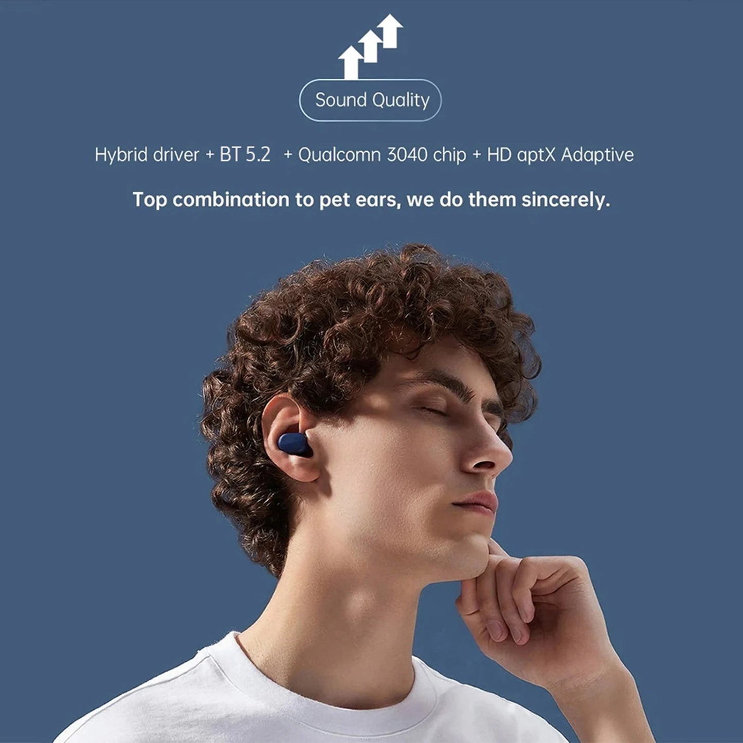 True Wireless Stereo In-Ear Earbuds Qualcomm 3040/Hybrid Driver/DSP Noise Reduction/IPX4 Waterproof
