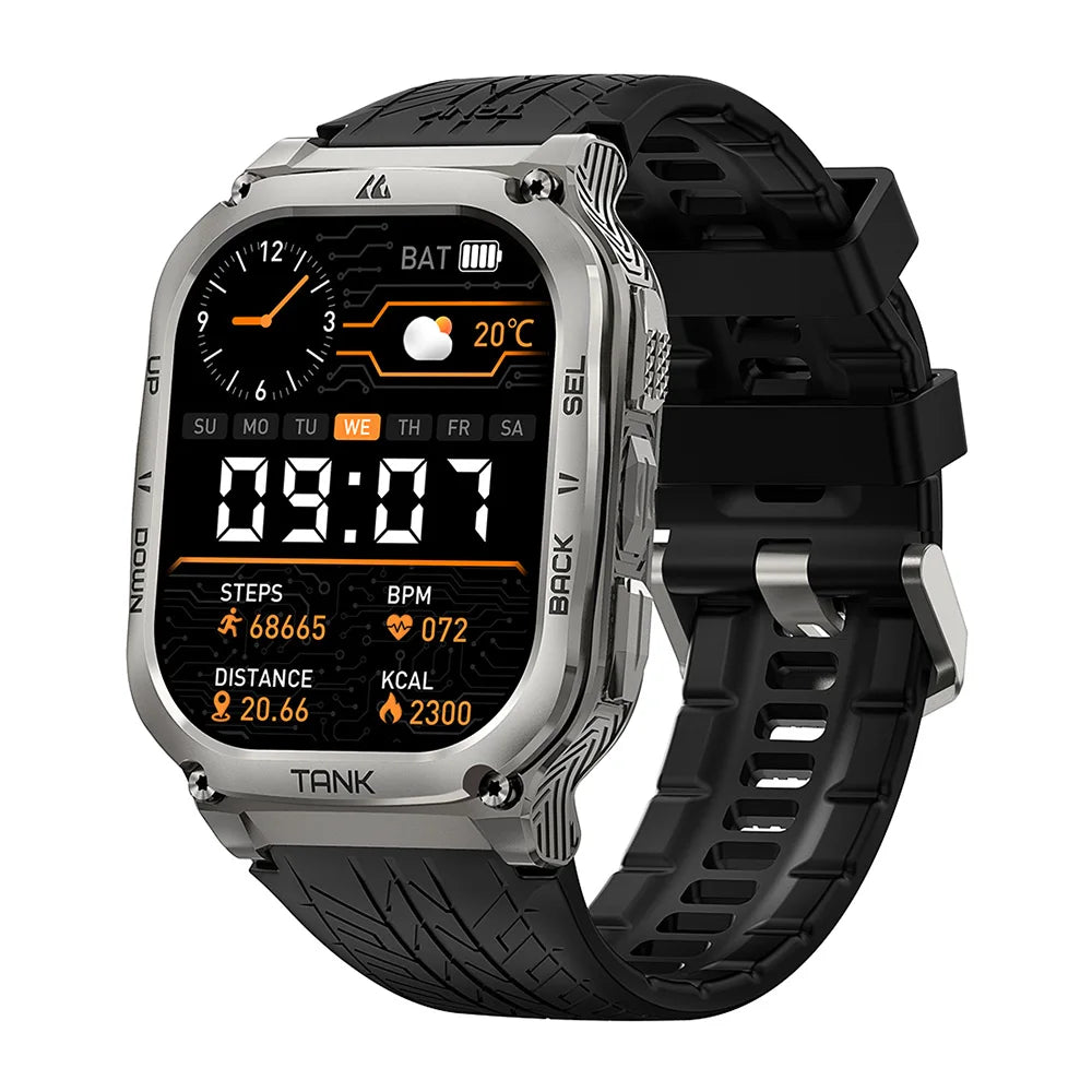 KOSPET TANK M3 Rugged Smart Watch For Men 480mAh 60Days Battery Military Grade AMOLED AOD Bluetooth Call IP69K 5ATM Waterproof