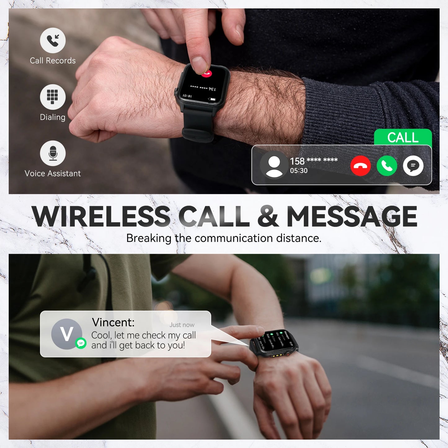 LaNikar New Smart Watch P6 Max 1.96" HD Large Screen Men And Women With LED Flashlight Bluetooth Call Fashion Sports Watches