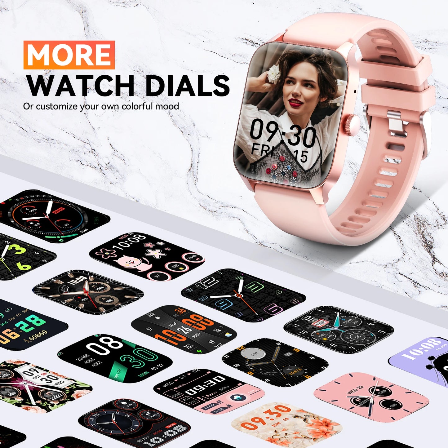LaNikar New Smart Watch QS56 For Men And Women 1.83" TFT Bluetooth Call Sports Watch Health Monitor IP67 Waterproof Custom Dial