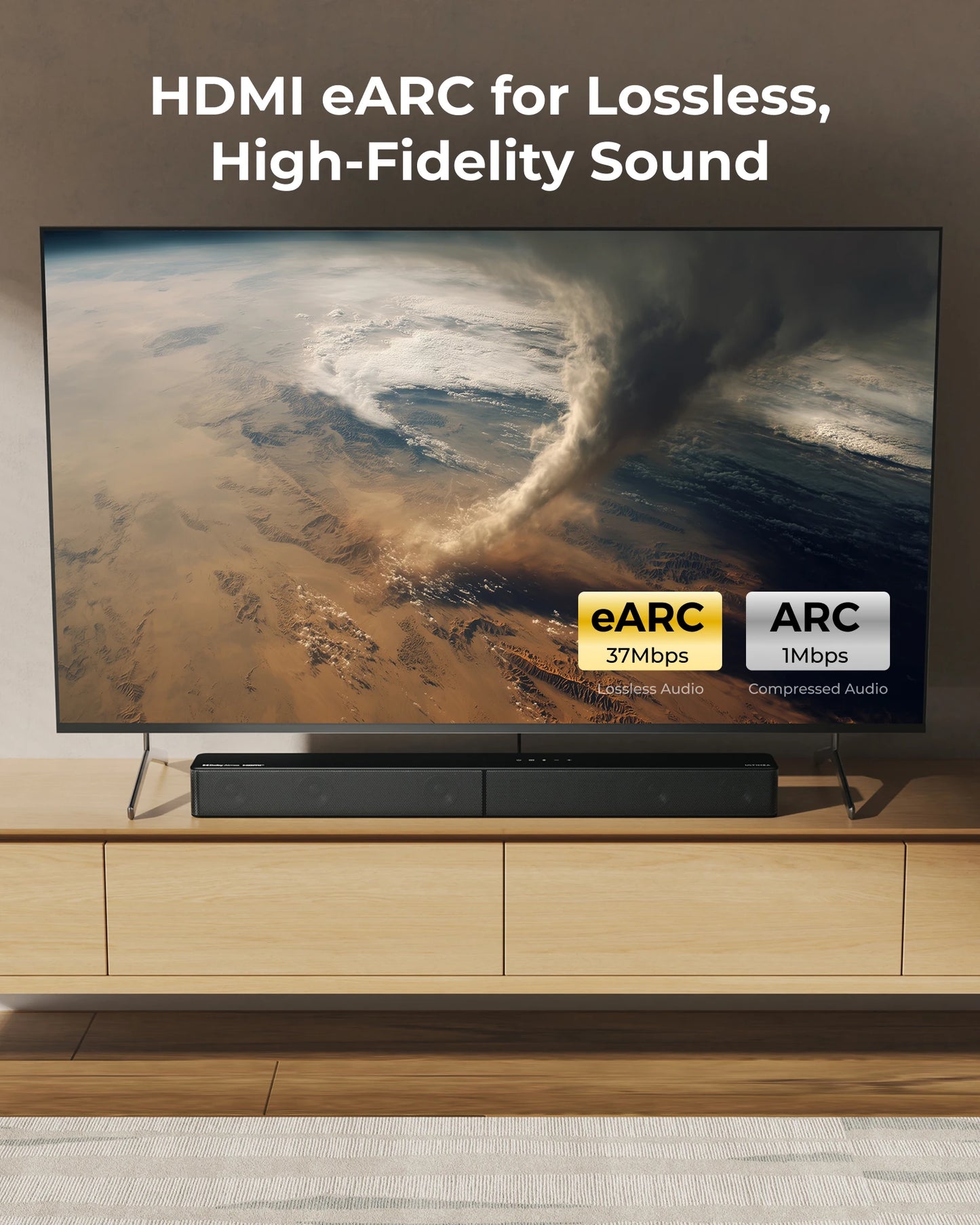 ULTIMEA 5.1CH Sound Bar with Subwoofer, Dolby Atmos, VoiceMX, BassMX, APP, 340W Soundbar for Smart TV, Home Theater Sound System