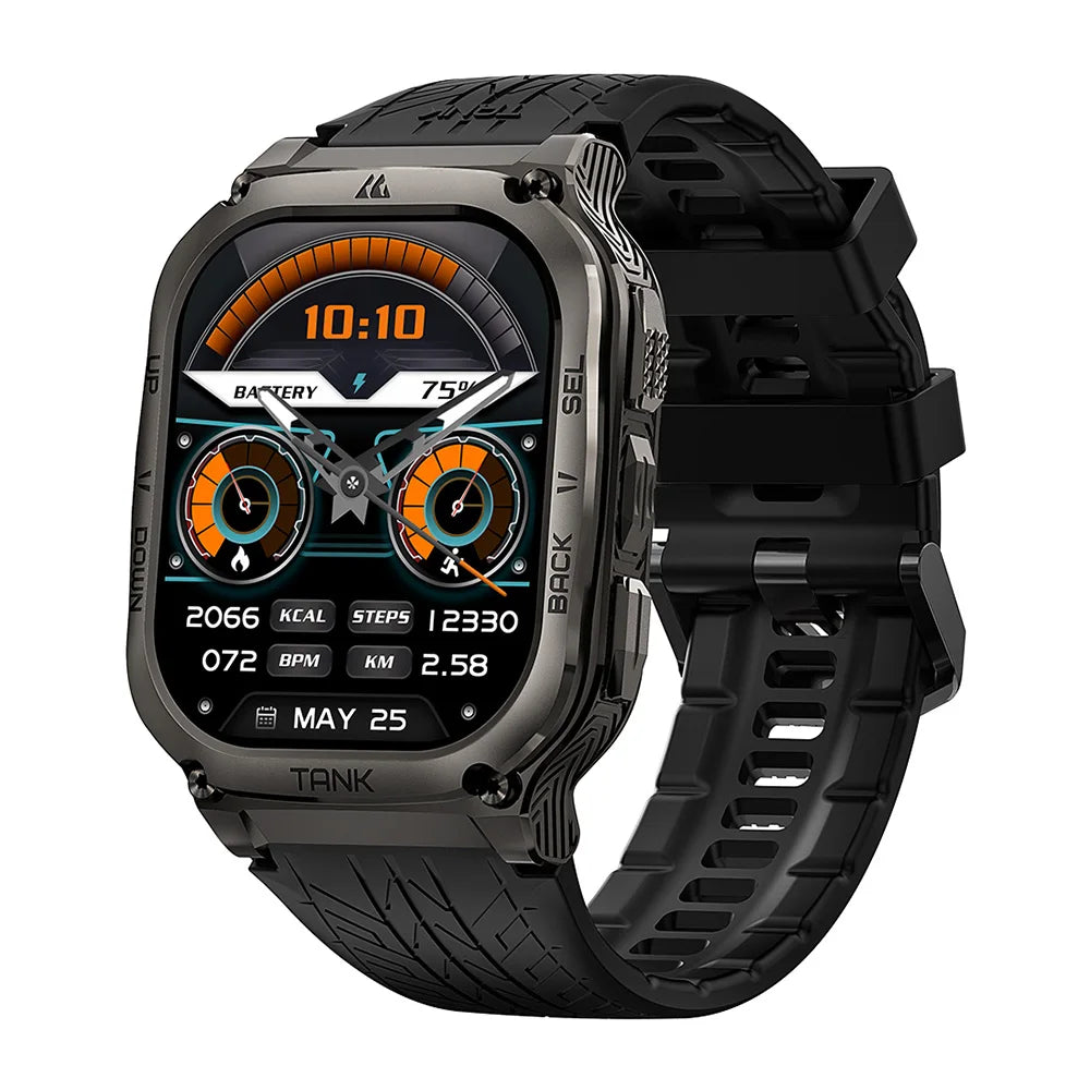 KOSPET TANK M3 Rugged Smart Watch For Men 480mAh 60Days Battery Military Grade AMOLED AOD Bluetooth Call IP69K 5ATM Waterproof