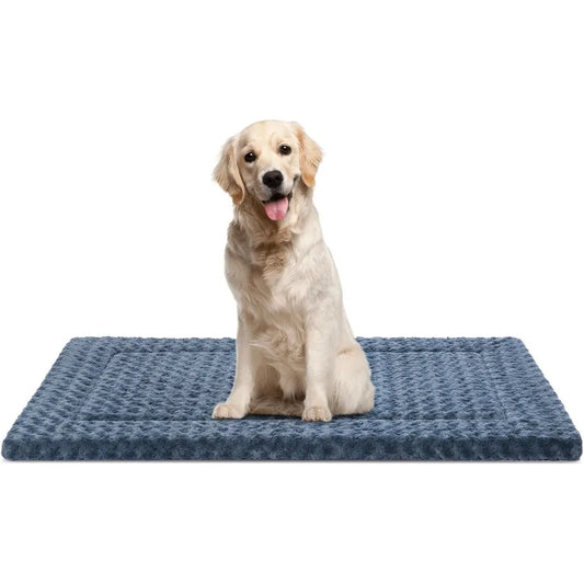 Dog bed mat washable reversible dog crate pad soft fluffy pet kennel beds with anti-slip bottom dog cat sleeping mattress