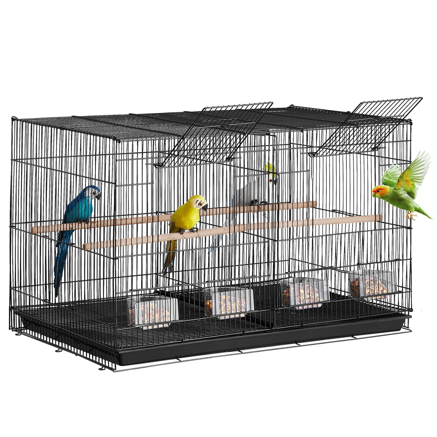 VEVOR 30Inch Flight Bird Cage Stackable Divided Small Animal Cage for Kinds of Birds Pet Travel Birdcage with Handle and Perches