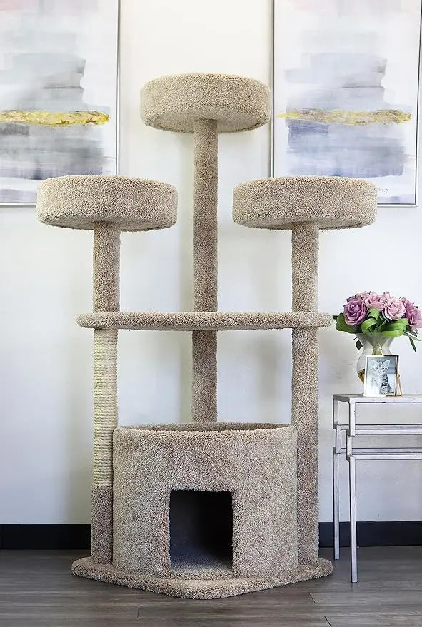 Luxurious Tan Main Coon Cat Tree House