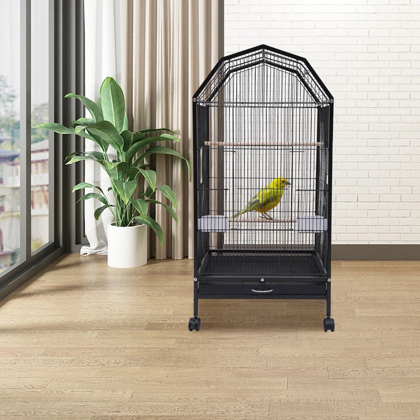 6.9in Large Bird Cage Iron Large Outdoor Parrot Cage for Parrot Finch Cage Macaw Cockatoo Flight Cages Large Finch Bird Cage wit