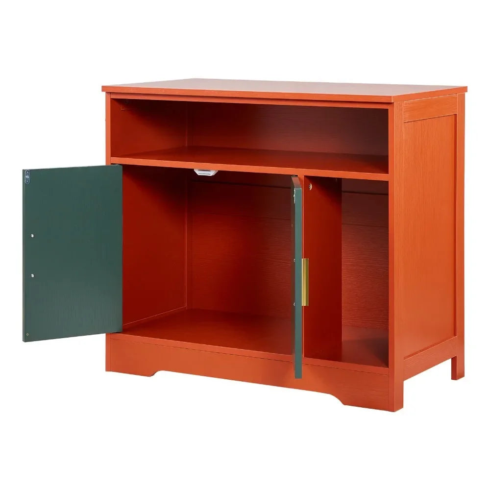 Concealed Cat Litter Box Cabinet with Shelf & Storage