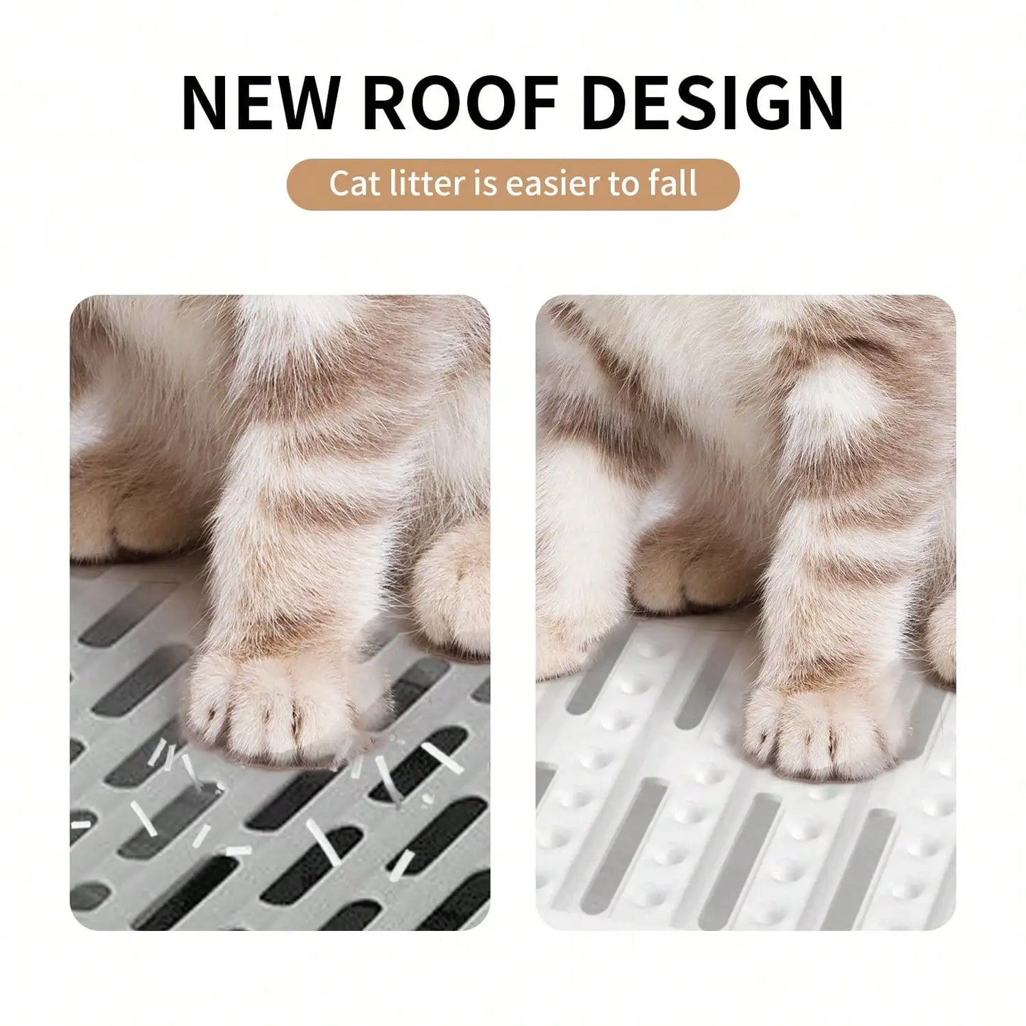 Fully Enclosed Cat Toilet With Lid Cover Hooded Odorless Cat Self Groomer Deodorizer Filter Suitable