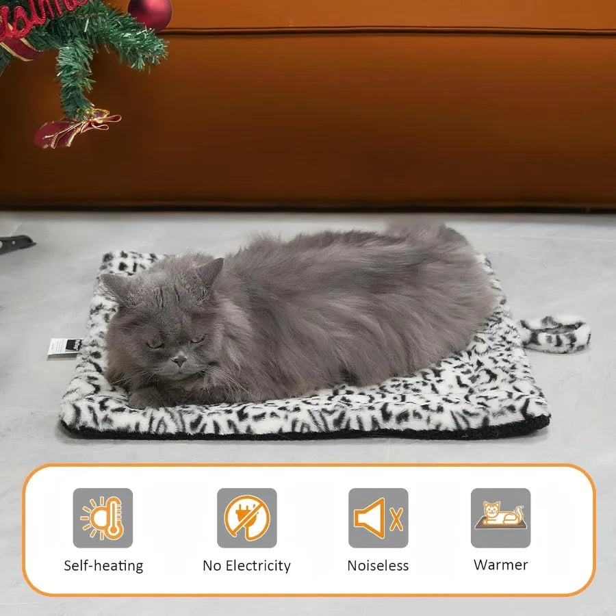 Self Warming Cat Bed Pad Thermal Non Electric Heating Mat for Cats and Small Dogs Washable Self Heating Pet Blanket with No Sli