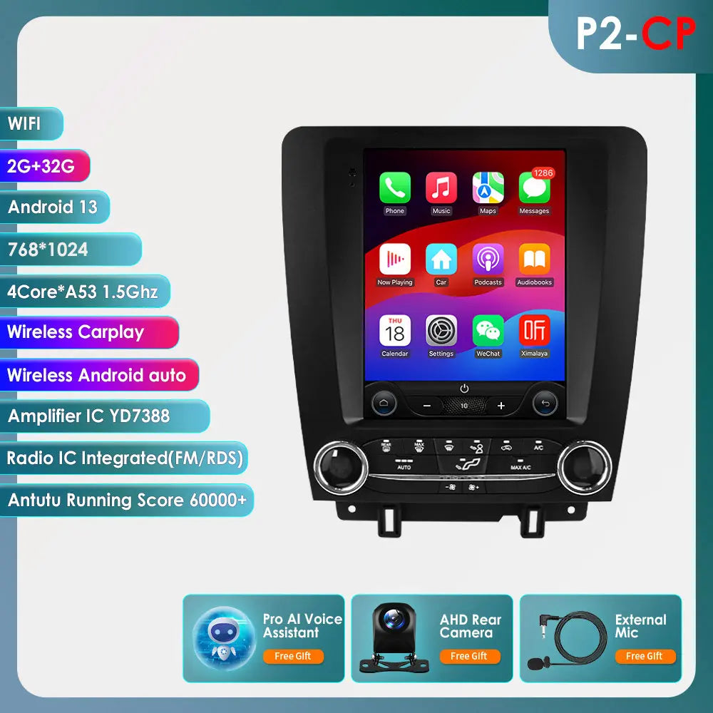 9.7"Carplay Android-auto Car radio GPS Stereo for FORD Mustang 2010-2014 multimedia Video player car intelligent systems 4G+wifi
