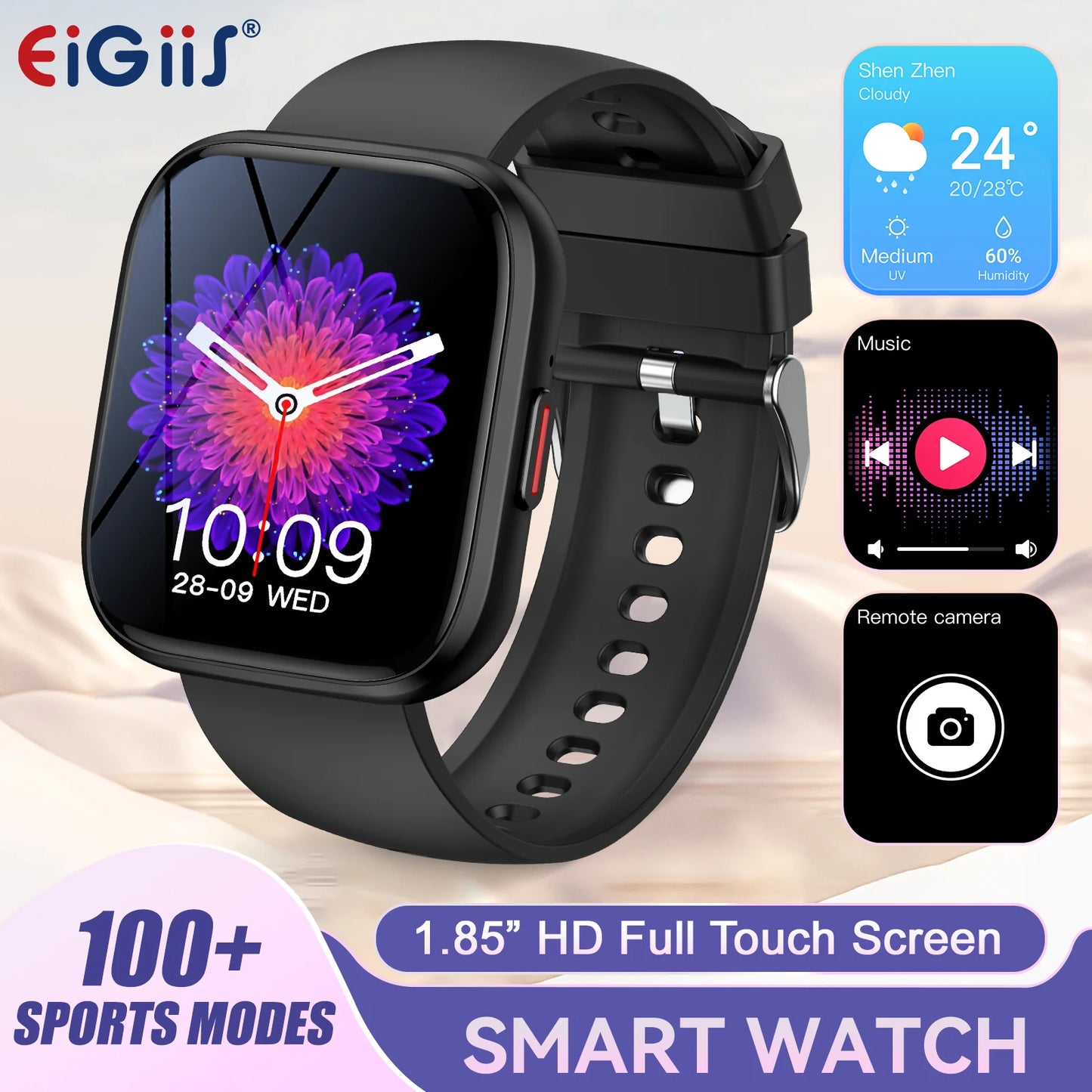 LaNikar 2025 New Smart watch for Men Women 1.85" 100+ Sport Modes Fitness Tracker Heart Rate Sleep Monitor Pedometer Waterproof