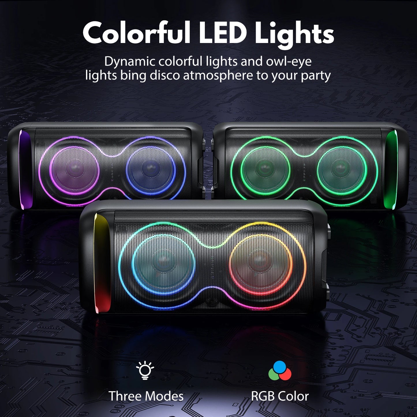Karaoke Machine with 2 Wireless Microphones, Portable Bluetooth Karaoke Speaker for Outdoor, Big Party Speaker with Disco Lights
