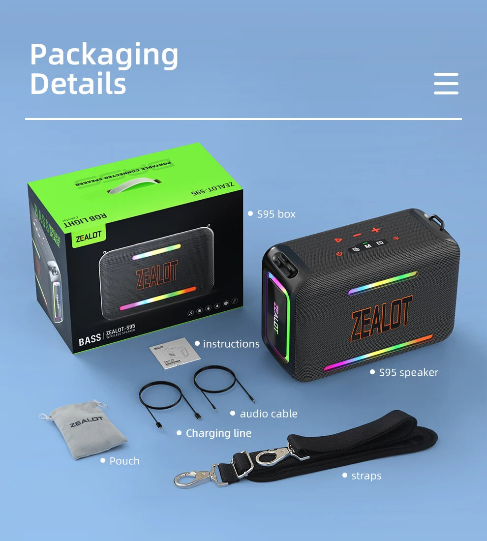 120W Waterproof Portable Loud Bluetooth Speaker, Wireless Outdoor Boombox SubwooferTriple Passive Radiators-Deep Bass