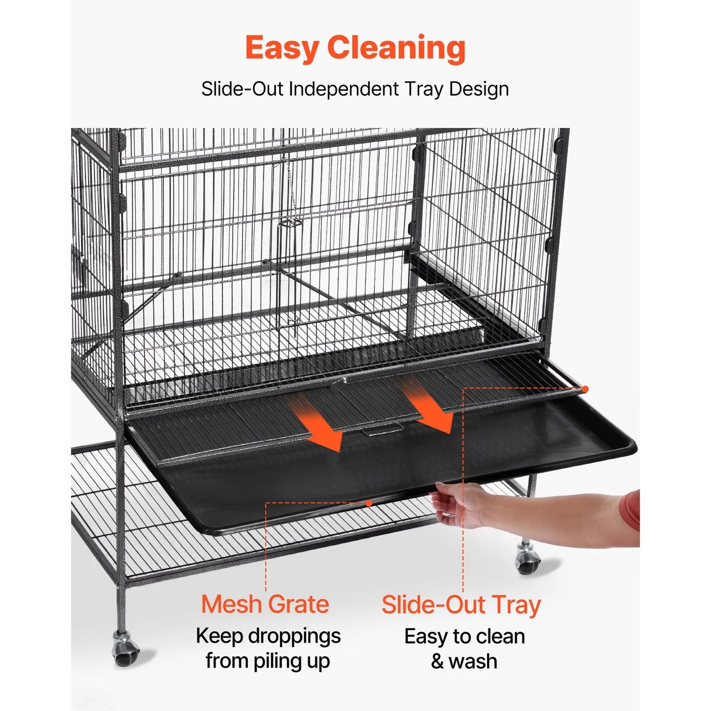 Bird Flight Cage 31.5 x 20.5 x 52 inch Wrought Iron with Perches