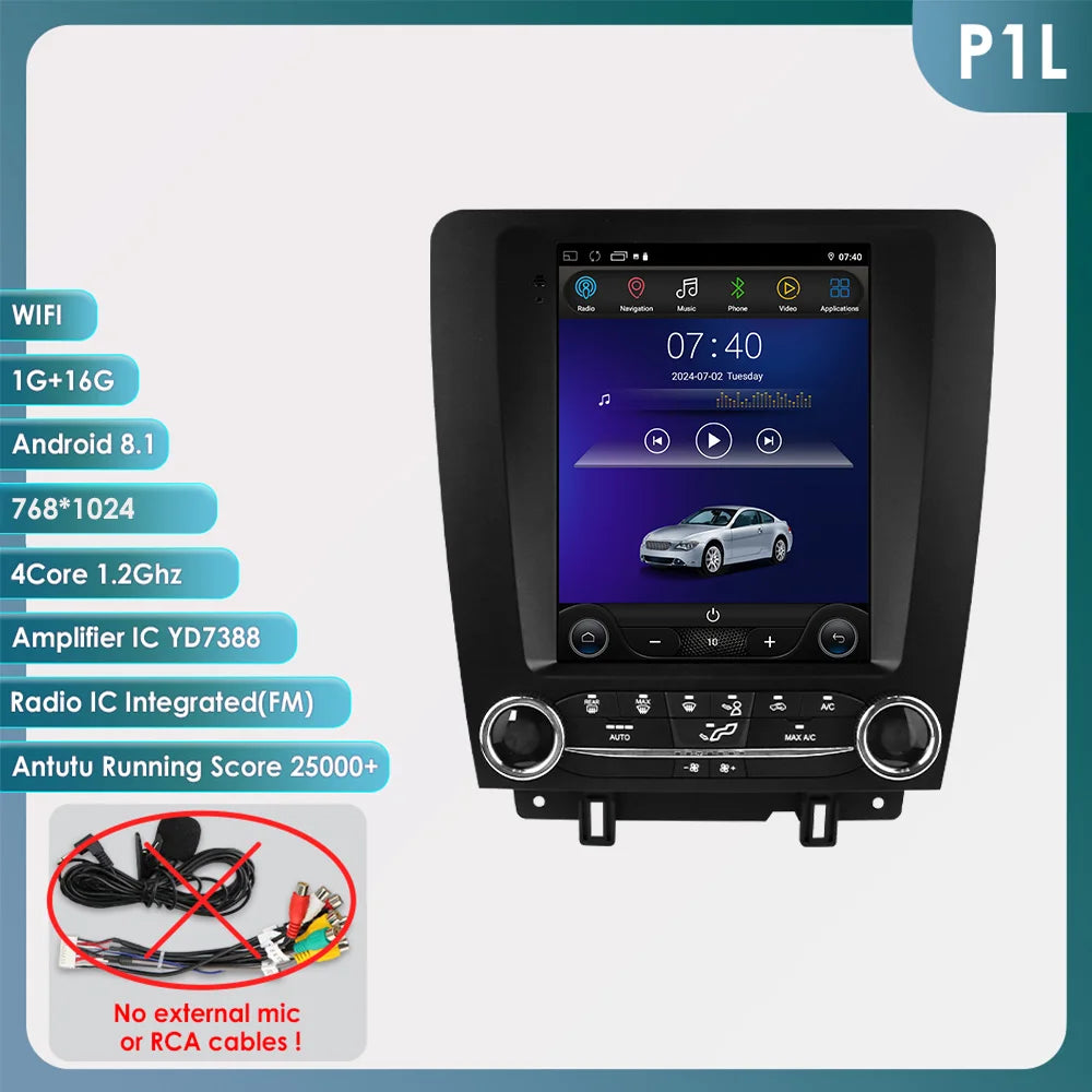 9.7"Carplay Android-auto Car radio GPS Stereo for FORD Mustang 2010-2014 multimedia Video player car intelligent systems 4G+wifi