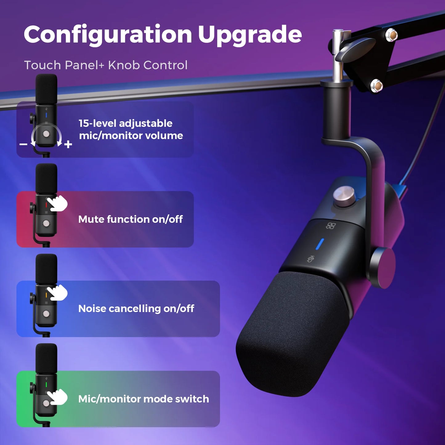 NearStream Professional pc Mic USB XLR Dynamic Microphone Boom Arm for Gaming Studio set Podcast Recording US Local Shipping