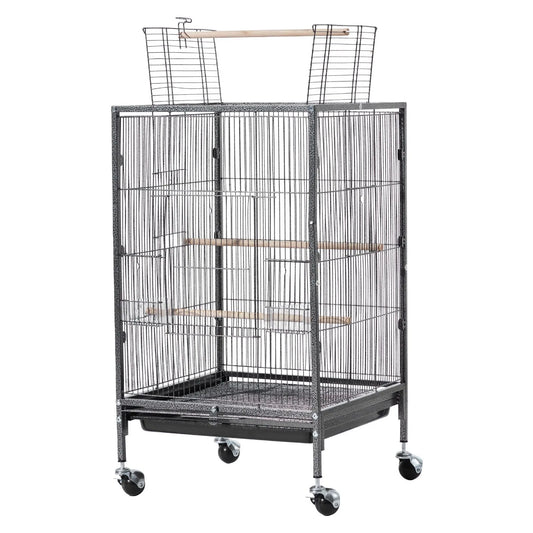 Bird Cage with Open Flat Top, 18 x 18 x 30 inch, Wrought Iron Design