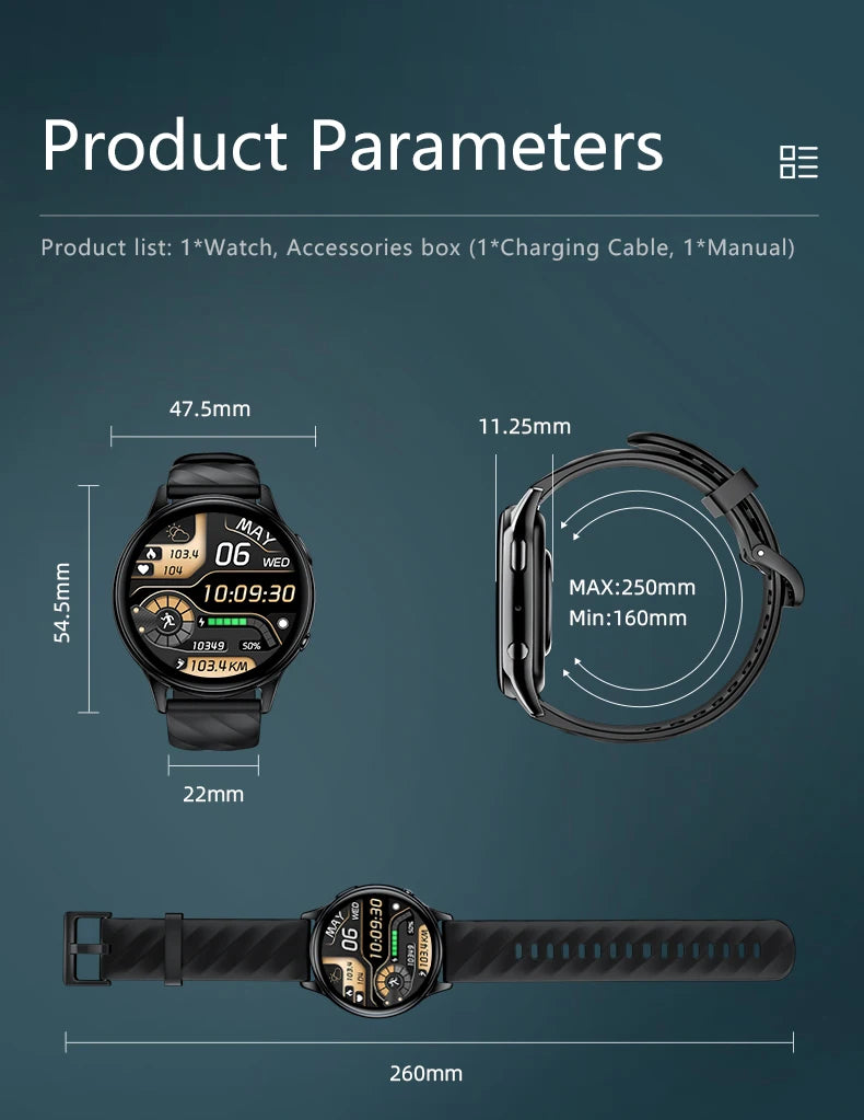 5PCS GW5 Smart Watch 1.39" HD Display Fitness Tracker for Men Women Bluetooth Call IP68 Waterproof Heart Rate SpO2 Monitor Sport