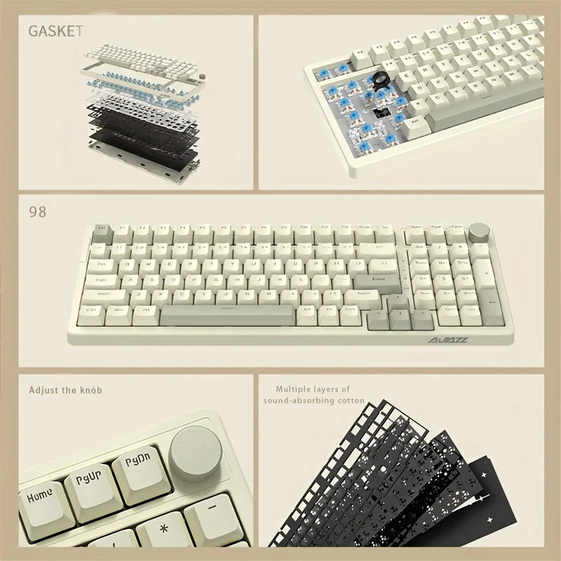 AJAZZAK99 wired mechanical keyboard, hot-swappable gaming, RGB backlit gaming