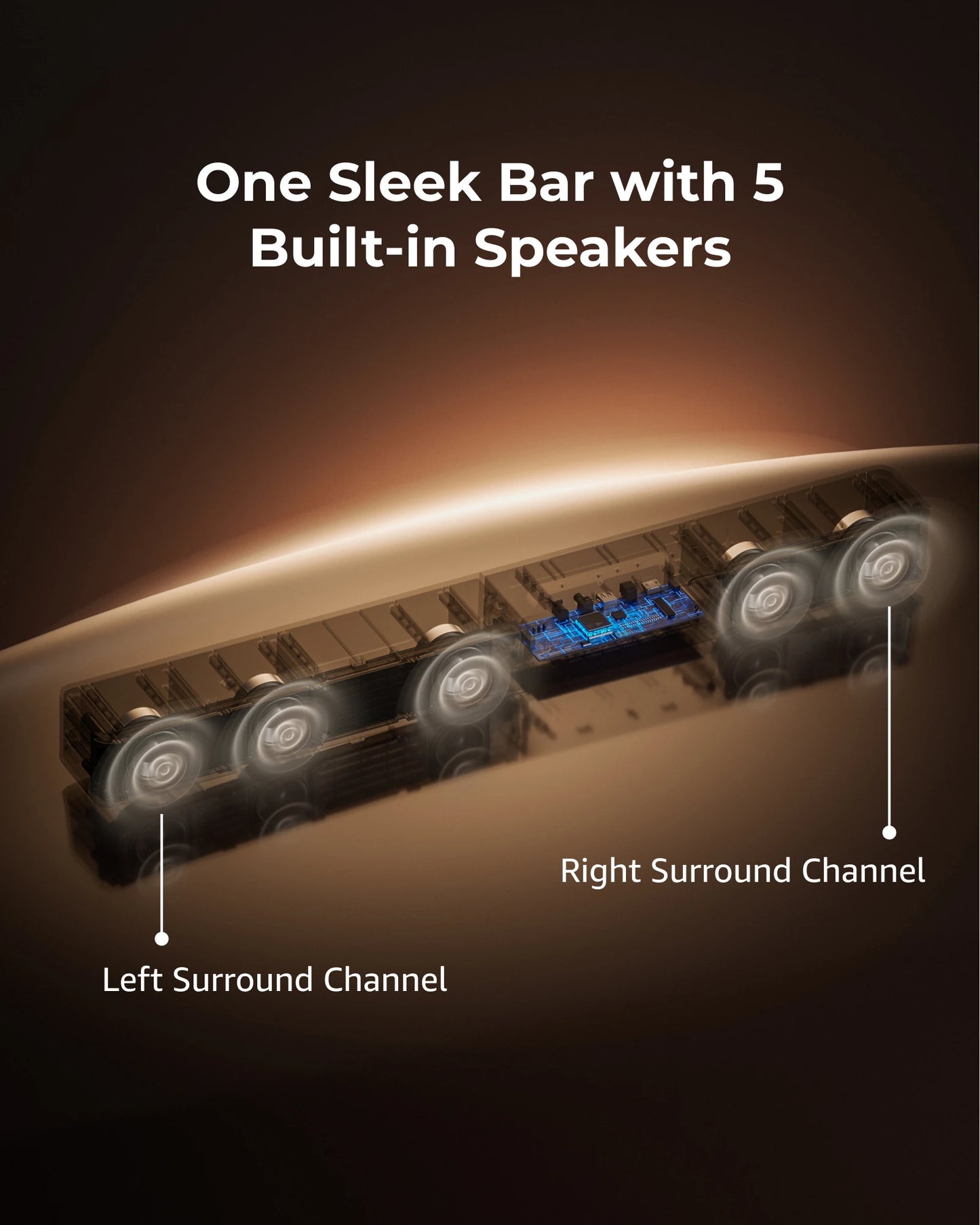 ULTIMEA 5.1CH Sound Bar with Subwoofer, Dolby Atmos, VoiceMX, BassMX, APP, 340W Soundbar for Smart TV, Home Theater Sound System