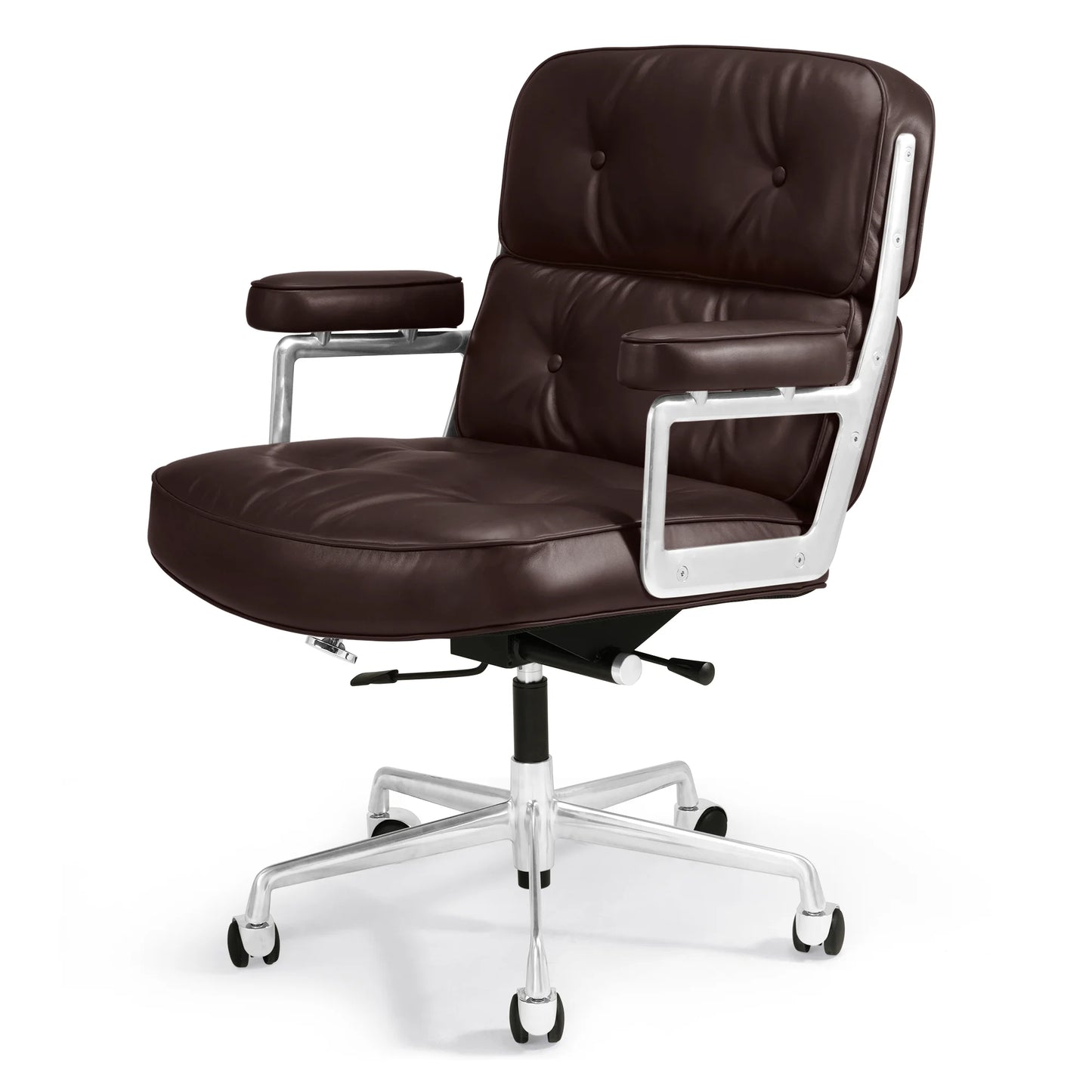 Adjustable Swivel Rolling Office Chairs Soft Pad Genuine Leather Chairs Mid Back Executive Desk Office Chair Computer Chairs