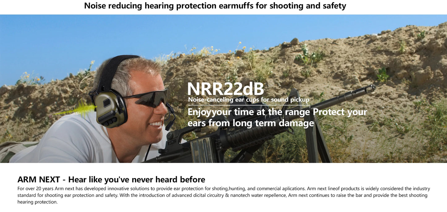 Tactical Electronic Shooting Earmuffs Outdoor Hunting Sound Pickup Noise Reduction Protection Hearing Headset