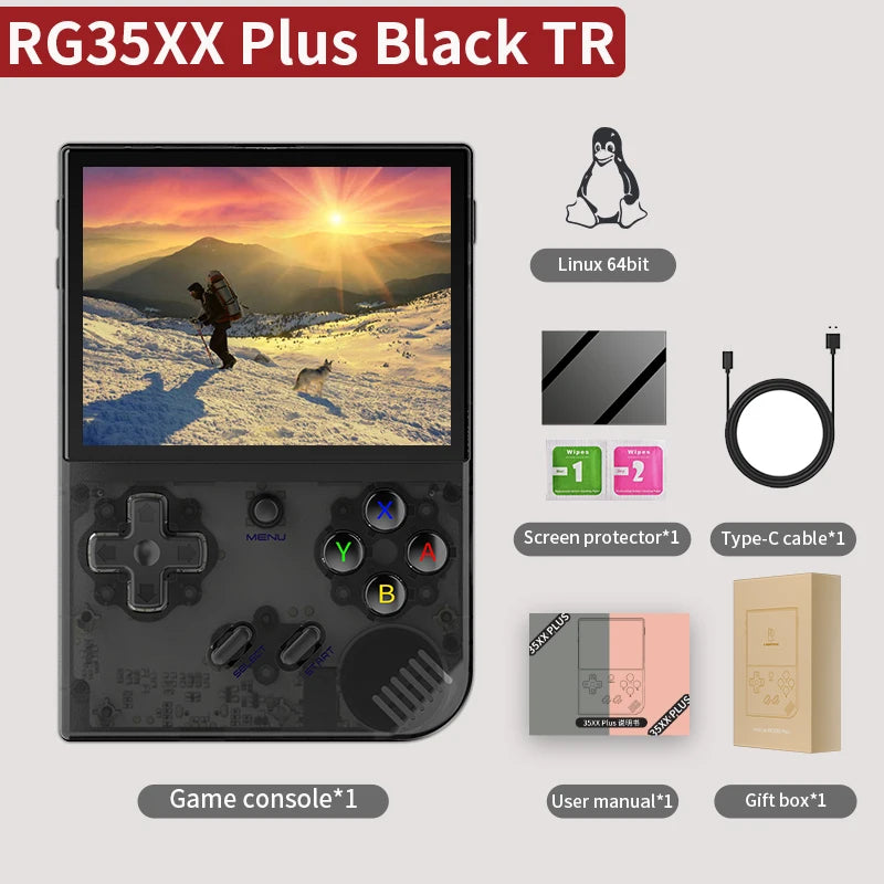 ANBERNIC RG35XX Plus Retro Handheld Game Console Linux 64bit 5000+ Classic Games Supports Wireless/Wired Controlle HD-M-I TV Out