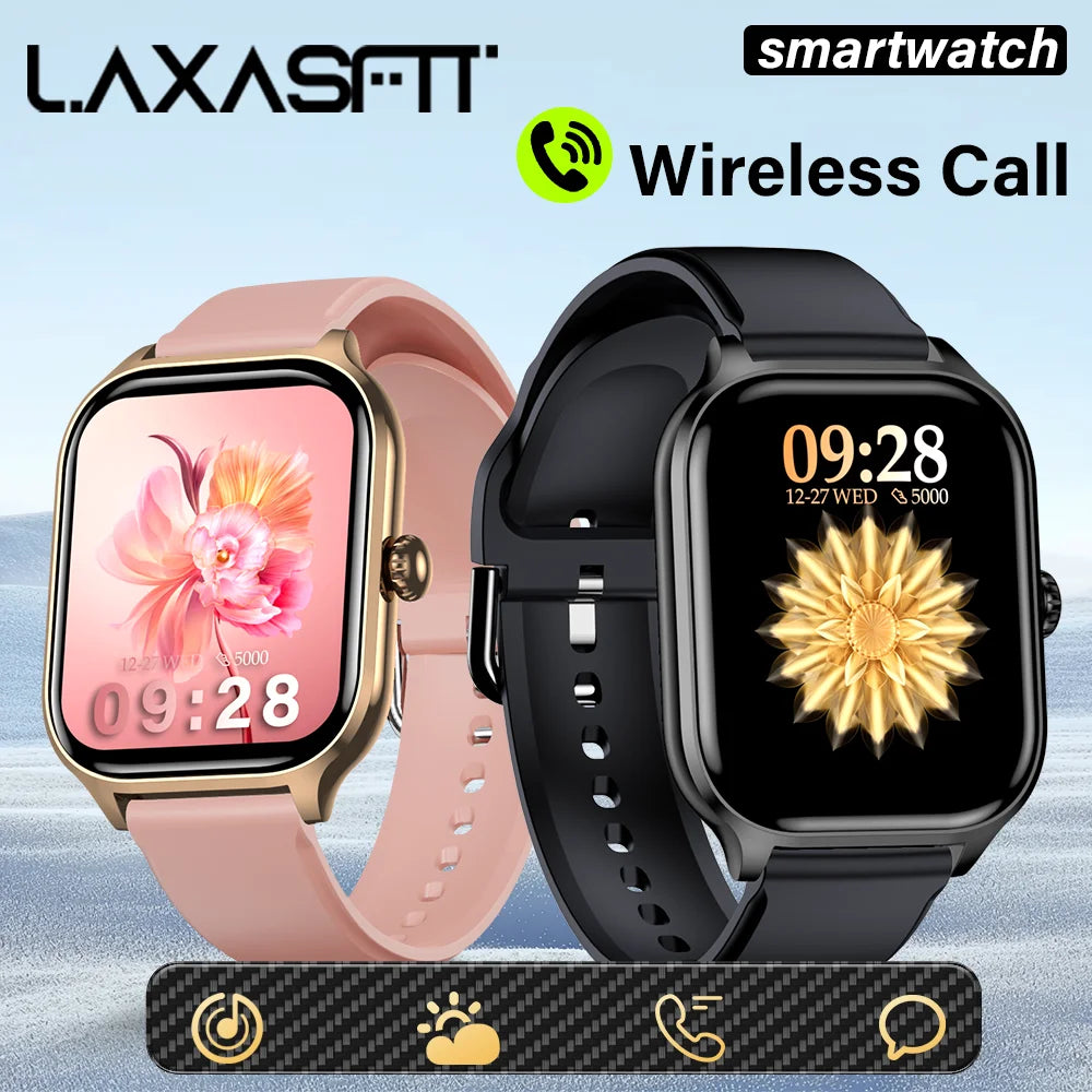 LAXASFIT 2.01 inch smartwatch fitness bracelet bluetooth call health monitoring heart rate smartwatch men android IOS watch
